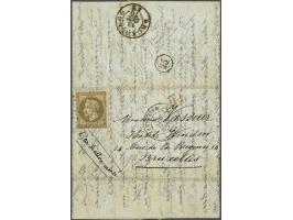 Almelo A (Ey 200) op 10 cent karmijn plaat II pos. 98 op briefomslag 17-6-1855 naar Zwolle, pracht ex.