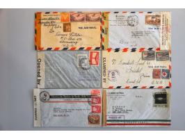 and South America 130 censored letters World War II including air mail to USA / Europe and some diplomatic mail in small box
