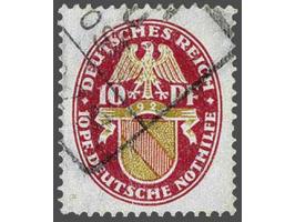 Nothilfe Baden 10 pfennig red and yellow with variety watermark upright, fine (vertical crease ironed out) signed Schlegel, c