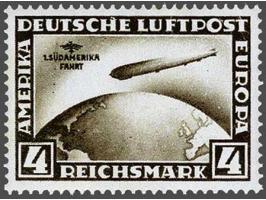 Polarfahrt 4 mark black brown with constant variety Blitz neben Adler, 2 tooth tips minimal toning, cat.v. 3000