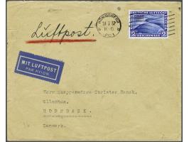Polarfahrt 2 mark blue on cover from Königsberg 27-7-1932 to Hornbæck (Denmark), fine/very fine (cover 2 small creases at lef