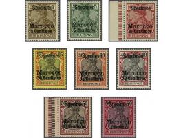 Germania 3 centimos - 10 centimos and 30 centimos - 1 peseta, all with specimen overprint, very fine unmounted mint with 2019