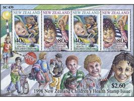 Teddy Bear error 2 ex. in miniature sheet 1996, the design error with the teddy bear at top right and face value at bottom le
