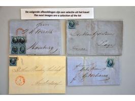 emissie 1864, collectie van ruim 100 poststukken w.b. buitenlandse bestemmingen (o.a. 2x grenstarief, 2x 2 ex. nr. 6 en 1 ex.
