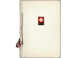 Pax 5 centimes - 10 francs in blocks of 4 (in which 2 sets unmounted mint) stuck to pages in special booklet Swiss Postal Aut