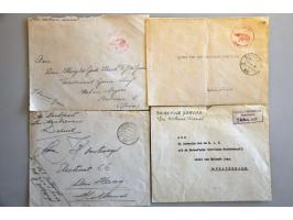 ca.125 portvrije militaire poststukken ca.1946-1951, veel naar Nederland met Veldpost stempels, Noodstempels, 4x Rode Olifant