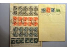 2 formulieren Frankeering bij Abonnement, 1 ex. Velsen 20-11-1932 van fl. 168,99½ gefrankeerd met o.a. LP5 (45x) en LP6-LP8 i