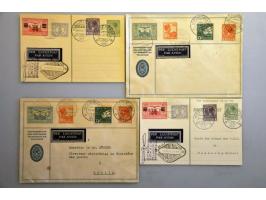 luchtpost, 2 getuigbrieven en 2 getuigkaarten (lettres témoins) VH B-46s in mooie kwaliteit