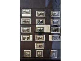 Landscapes 1 heller - 5 kronen, imperforated proofs in black on normal paper and 17 imperforated stamps between 2 -10 heller 