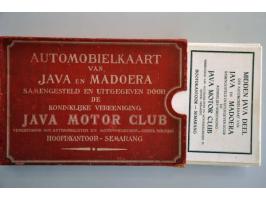 Automobielkaart van Java en Madoera samengesteld en uitgegeven door de koninklijke vereeniging JAVA MOTOR CLUB, 3 kaartdelen 
