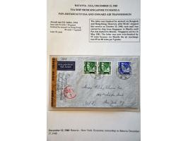 Neth. Indies 25 air mail letters May 1940-September 1941, all censured to abroad, including Burma (May 1940) and many to Grea