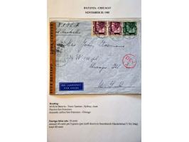 Neth. Indies 25 air mail letters May 1940-September 1941, all censured to abroad, including Burma (May 1940) and many to Grea
