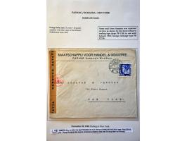 Netherlands Indies 2 censored air mail letters to USA November-December 1940 and 3 censored air mail letters to USA November 