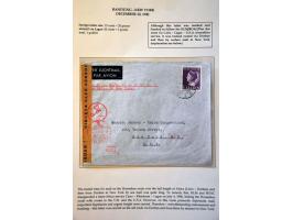 Netherlands Indies 2 censored air mail letters to USA November-December 1940 and 3 censored air mail letters to USA November 