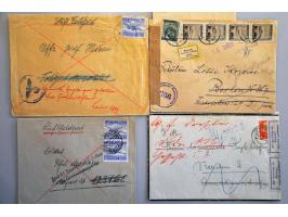 50 Field Post Letters 1940-1948 several including their contents with written remarks and purple cancellations Zurück (differ