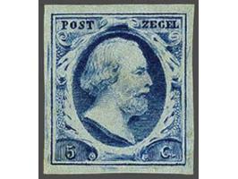 5 cent blauw plaat II pos. 15, pracht ex. met volle originele gom