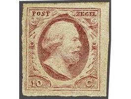 10 cent karmijnroze plaat IX pos. 65, pracht ex. met getinte gom en certificaat Moeijes 1991