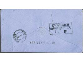 Alkmaar C klein (Ey 100+125) op 5 cent blauw en 10 cent rood op envelop van Egmond aan Zee (langstempel achterzijde) 7-1-1859