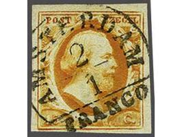 Amsterdam A klein (Ey 75) op 15 cent donkergeeloranje pos. 8, pracht ex.