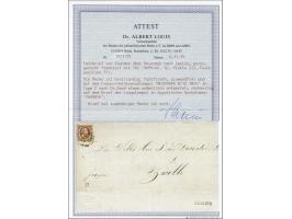 Beverwyk C (Ey 700) op 10 cent rood plaat III pos. 35 op vouwbrief uit Zaandijk (langstempel achterzijde) 8-12-1855 naar Zwol