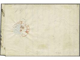 Leeuwarden B klein (Ey 175) op 15 cent donkeroranje op vouwbrief 18-9-1852 naar Amsterdam, pracht ex.