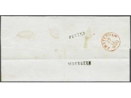 Nykerk C (Ey 700) op 10 cent dofrood plaat V op briefomslag van Putten (langstempel achterzijde) 29-12-1860 via Amsterdam naa