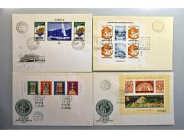 4 imperforated minisheets on fdc's, added 1 ex. Albania