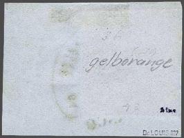 Terborgh B (Ey 400) op 15 cent donkeroranje op fragment, pracht ex. gesigneerd Dr. Louis