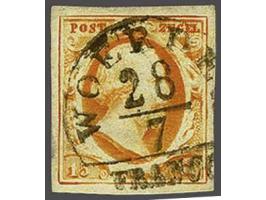 Woerden A (Ey 800) op 15 cent donkeroranje pos. 39, pracht ex.