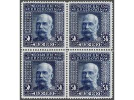 Landscapes 1910, 1 heller - 5 kronen in blocks of 4, very fine unmounted mint, cat.v. 950