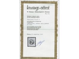 2½ gulden anilineroze en blauw tanding 11½ x 11, pracht ex. met certificaat Moeijes 1977, cat.w. 575