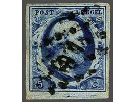 91 - Rotterdam - op 1e emissie 5 cent donkerblauw plaat III pos. 89, pracht ex. met certificaat Vleeming 2019. Puntstempels o
