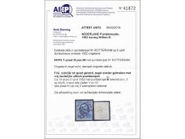 91 - Rotterdam - op 1e emissie 5 cent donkerblauw plaat III pos. 89, pracht ex. met certificaat Vleeming 2019. Puntstempels o