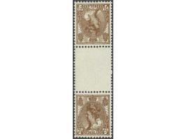 7½ cent in keerdrukpaar met tussenstrook vrijwel pracht ex. (gevouwen op de perforatie) met certificaat NKD 2013, cat.w. 850 