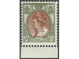 50 cent bronsgroen en bruinrood onderrandstukje met certificaat NKD 2017, cat.w. 550 
