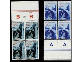 Fotomontage 70 en 80 cent in blokken van 4 beide met velrand, gomzijde licht getint, cat.w. 2300