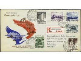 Fdc E1 zomerzegels aangetekend naar Finland, fraai ex. (voorzijde rechtsonder schaafplekje en bovenzijde geopend), cat.w. 160