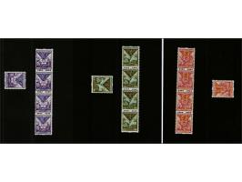 Kind 2 t/m 10 cent (5x. w.b. strippen van 4), minimaal getint, cat.w. 1690