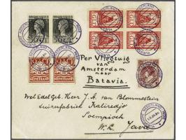 Van der Hoopvlucht, BS met ster 1.X.24, envelop met 2 ex. 10 cent Reddingsmaatschappij 1924 voor port en Wilhelmina Bontkraag