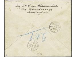 Van der Hoopvlucht, BS met ster 1.X.24, envelop met 2 ex. 10 cent Reddingsmaatschappij 1924 voor port en Wilhelmina Bontkraag