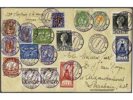 Van der Hoopvlucht, BS met ster 1.X.24, envelop met bonte frankering Wilhelmina Bontkraag, Opruimingsuitgiftes 1923, Reddings