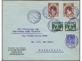Van der Hoopvlucht, BS met ster 1.X.24, firma-envelop met 15 cent Wilhelmina Veth en 2 ex. 2½ cent Vliegende Duif voor port e
