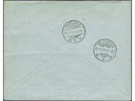 Van der Hoopvlucht, BS met ster 1.X.24, firma-envelop met 15 cent Wilhelmina Veth en 2 ex. 2½ cent Vliegende Duif voor port e