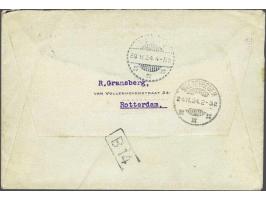 Van der Hoopvlucht, BS met ster 1.X.24, envelop met 20 cent Jubileum 1923 voor port en 2 ex. 5 gulden Koningin Wilhelmina 189