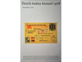 9 luchtpoststukken Nederlands-Indië-Nederland w.b. Koppen kaart en brief, luchtpostzegels, aangetekend en propellorstempels v
