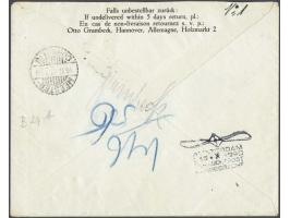 Aangetekende brief Duitse Rijk per 4e proefvlucht Amsterdam-Mr.Cornelis vanuit Hannover2 Flughafen 16.19.29 naar Amsterdam, a