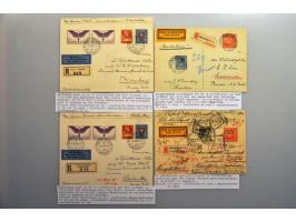 ruim 150 proefvluchten Nederland-Ned.Indië en retour 1928-1929 w.b. trajectpost (w.b. VH B17m, 17n, 17l, 20n, 22k, 22w, 22y e
