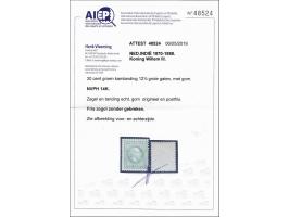 30 cent groen tanding 12½ grote gaten met certificaat Vleeming 2019, cat.w. 375