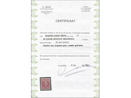50 cent karmijn tanding 12½ kleine gaten met certificaat Muis 2000, vrijwel pracht ex. (miniem getint), cat.w. 300