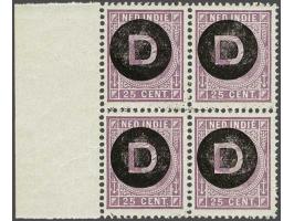25 cent violet in blok van 4 met velrand, 1 ex. miniem vlekje gomzijde, cat.w. 400+